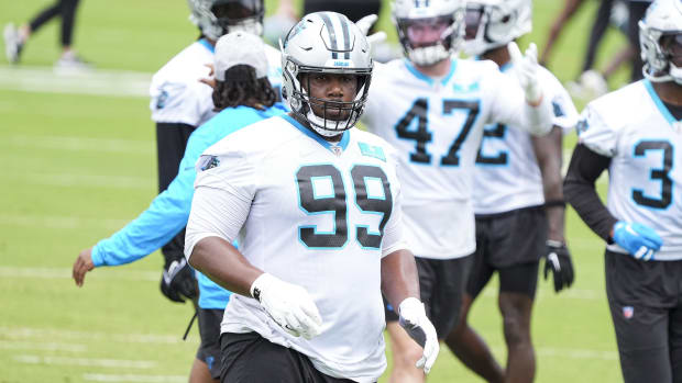  Carolina Panthers defensive tackle Shy Tuttle (99) during OTAs. Jim Dedmon-USA TODAY Sports