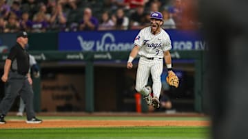TCU infielder Cole Cramer celebrates during the Big 12 Championship Game. The Frogs play in the Corvallis Regional, and they are a unanimous pick of our staff to win it