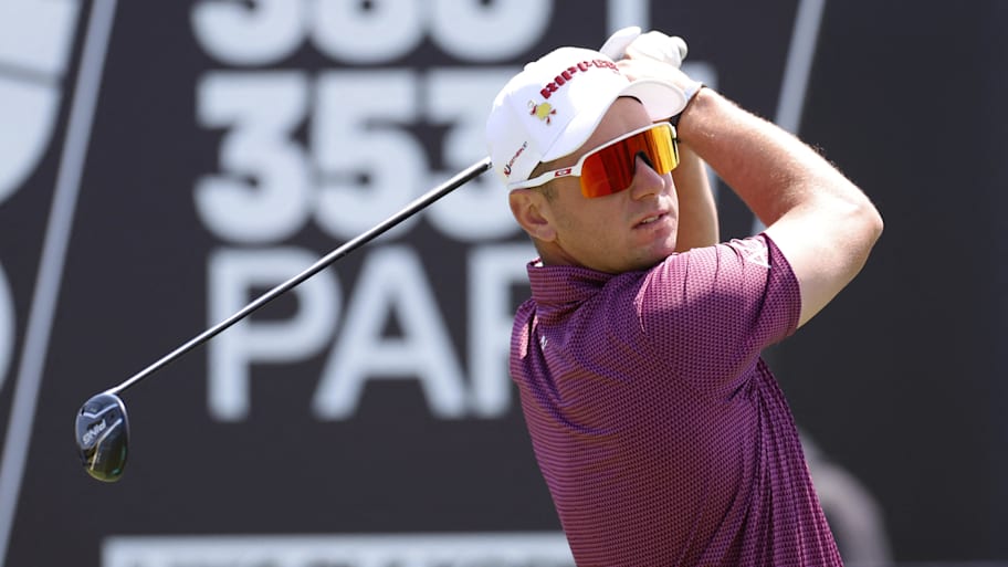 Lucas Herbert  in action during the final round of play at LIV Golf Korea in 2025.