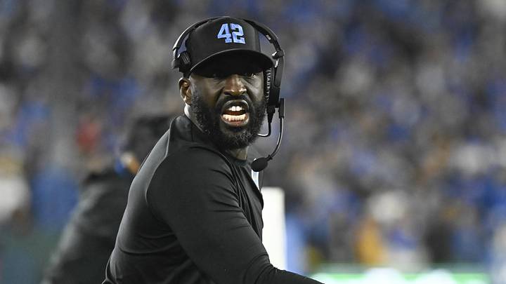 UCLA Bruins head coach DeShaun Foster . Mandatory Credit: Robert Hanashiro-Imagn Images