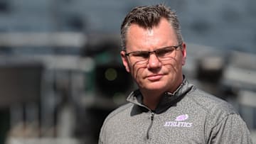 Jun 4, 2025; Pittsburgh, Pennsylvania, USA;  Pittsburgh Pirates general manager Ben Cherington looks on during batting practice before the game against the Houston Astros at PNC Park. Mandatory Credit: Charles LeClaire-Imagn Images