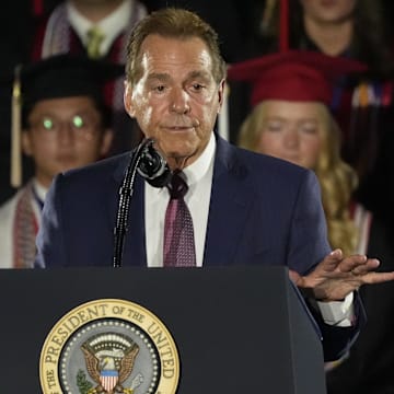 Nick Saban addresses talk around President Trump's idea to establish a national college sports commission.