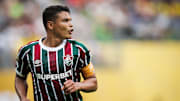Thiago Silva of Fluminense FC reacts during the FIFA Club...