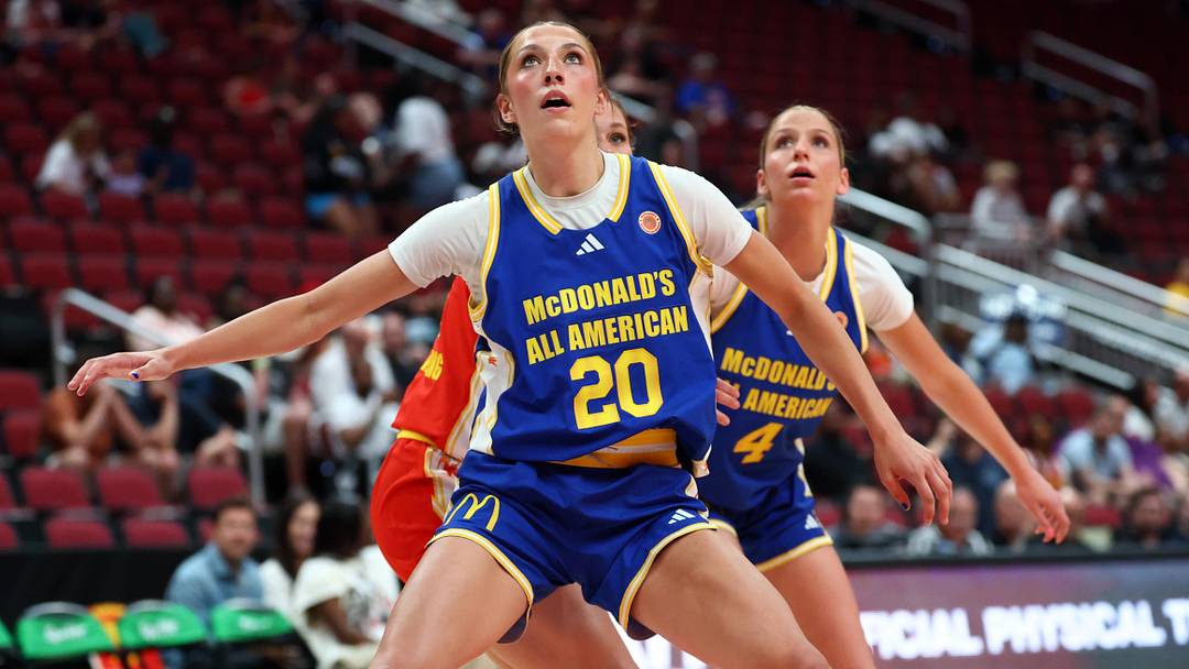 Mar 31, 2026; Glendale, AZ, USA; McKenna Woliczko (20) during the McDonalds All American Girls Game at Desert Diamond Arena. Mandatory Credit: Mark J. Rebilas-Imagn Images