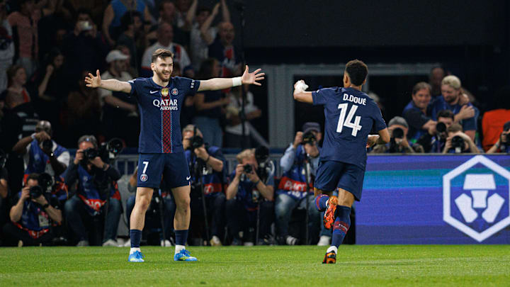 Khvicha Kvaratskhelia and Desire Doue (Paris Saint-Germain)