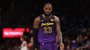 Dec 6, 2024; Atlanta, Georgia, USA; Los Angeles Lakers forward LeBron James (23) in action against the Atlanta Hawks in overtime at State Farm Arena. Mandatory Credit: Brett Davis-Imagn Images