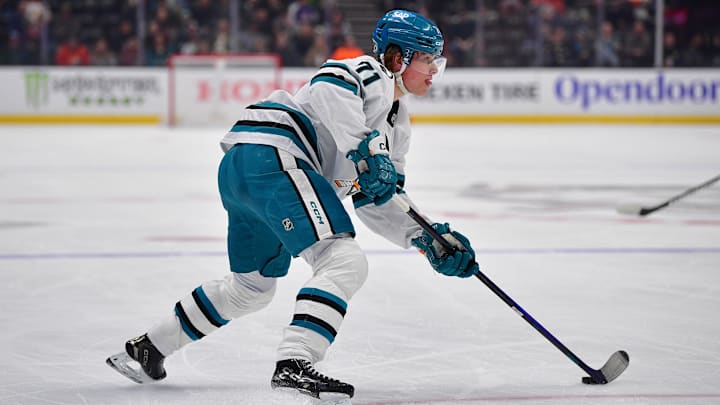 San Jose Sharks rookie center Macklin Celebrini