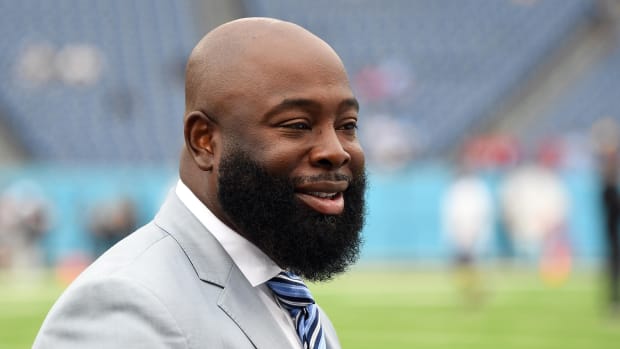 Tennessee Titans general manager Ran Carthon before the game against the Atlanta Falcons at Nissan Stadium