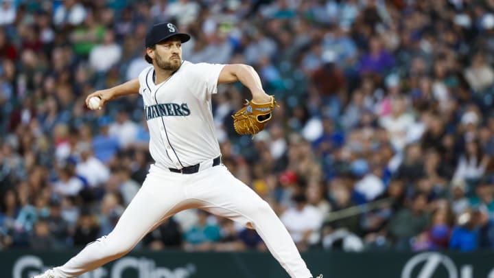Seattle Mariners relief pitcher Collin Snider throws against the Baltimore Orioles during the eighth inning of a game Tuesday at T-Mobile Park.