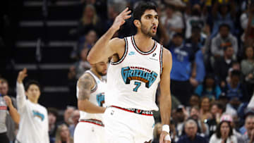 Oct 26, 2024; Memphis, Tennessee, USA; Memphis Grizzlies forward Santi Aldama (7) : Petre Thomas-Imagn Images