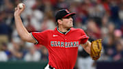 Sep 13, 2025; Cleveland, Ohio, USA; Cleveland Guardians relief pitcher Cade Smith (36) throws a pitch against the Chicago White Sox during the ninth inning at Progressive Field. Mandatory Credit: Ken Blaze-Imagn Images