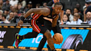 Mar 31, 2025; Washington, District of Columbia, USA; Miami Heat guard Terry Rozier (2) handles the ball during the second quarter against the Washington Wizards at Capital One Arena. Mandatory Credit: Reggie Hildred-Imagn Images