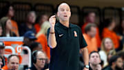 Oklahoma State coach Steve Lutz during a men's BIG 12 basketball game between the Oklahoma State University Cowboys (OSU) and the Kansas State Wildcats at Gallagher-Iba Arena in Stillwater, Okla., Tuesday, Jan. 7, 2025. Oklahoma State won 79-66,
