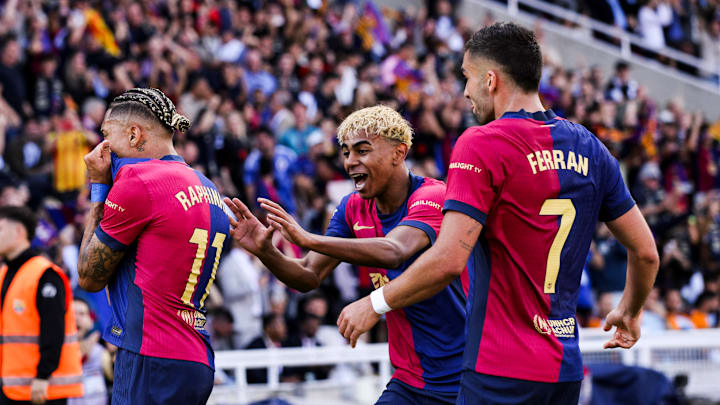 Raphinha (left) Lamine Yamal (middle) and Ferran Torres had six goal involvements between them in Barcelona's victory vs. Real Madrid. Raphinha (left) Lamine Yamal (middle) and Ferran Torres had six goal involvements between them in Barcelona's victory vs. Real Madrid.