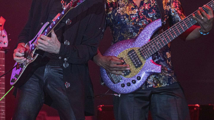 Joe Satriani And Steve Vai Perform At Harrah's Resort Southern California