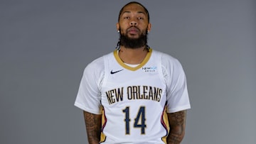 Sep 30, 2024; New Orleans, LA, USA; New Orleans Pelicans forward Brandon Ingram (14) takes part in Pelicans Media Day. 