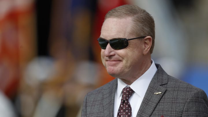 Nov 4, 2023; Pittsburgh, Pennsylvania, USA;  Florida State Seminoles Athletic Director Michael Alford in attendance as the Florida State Seminoles play the Pittsburgh Panthers at Acrisure Stadium. Mandatory Credit: Charles LeClaire-USA TODAY Sports