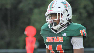 Four-star safety Drake Stubbs looks towards the sideline after making a big hit in the second quarter.