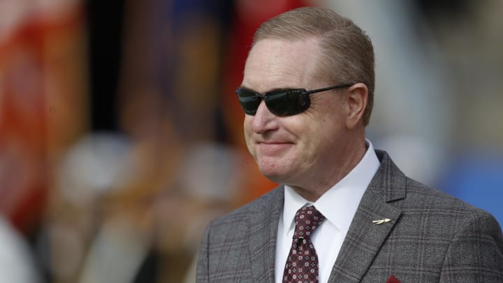 Nov 4, 2023; Pittsburgh, Pennsylvania, USA;  Florida State Seminoles Athletic Director Michael Alford in attendance as the Florida State Seminoles play the Pittsburgh Panthers at Acrisure Stadium. Mandatory Credit: Charles LeClaire-USA TODAY Sports