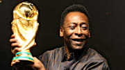 Brazilian football star Pele displays th