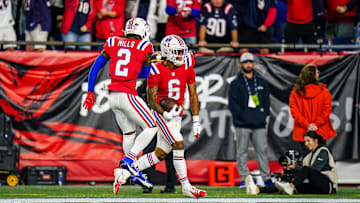 Sep 17, 2023; Foxborough, Massachusetts, USA; New England Patriots cornerback Christian Gonzalez (6)