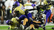 Vanderbilt Commodores linebacker Nicholas Rinaldi (24) tackles Alcorn State Braves wide receiver Anthony Williams (14) for a loss during the second half at FirstBank Stadium.