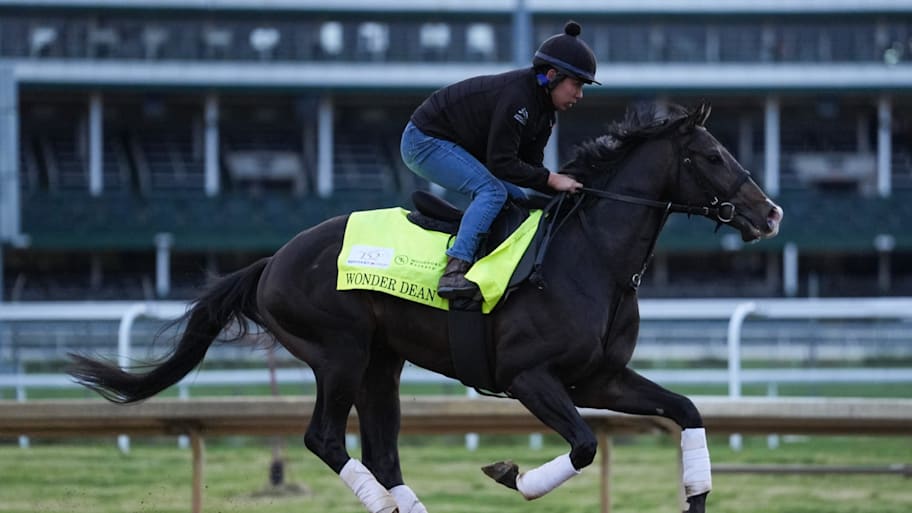 Wonder Dean, another Japanese horse, works at Churchill Downs earlier this week.