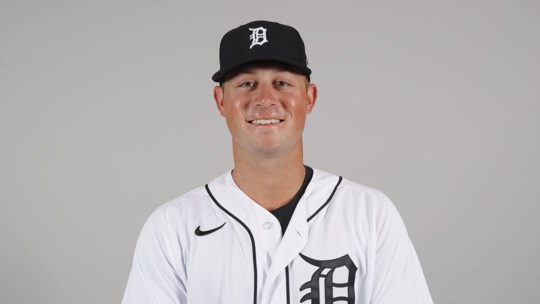 Feb 24, 2023; Lakeland, FL, USA;  Detroit Tigers first baseman Spencer Torkelson (20) poses for a