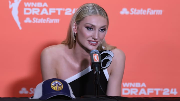 Brink after being selected by Los Angeles with the second pick in the 2024 WNBA draft.