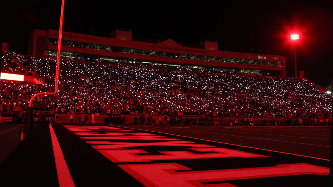 Nov 18, 2023; Lubbock, Texas, USA;  A general view of the east side of Jones AT&T Stadium and Cody Campbell Field during the game between the Central Florida Knights and the Texas Tech Red Raiders. Mandatory Credit: Michael C. Johnson-USA TODAY Sports