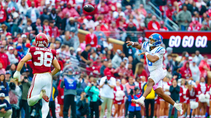 Trinidad Chambliss put together another strong game as Ole Miss moves to 7–1 with a big win at Oklahoma. Trinidad Chambliss put together another strong game as Ole Miss moves to 7–1 with a big win at Oklahoma.