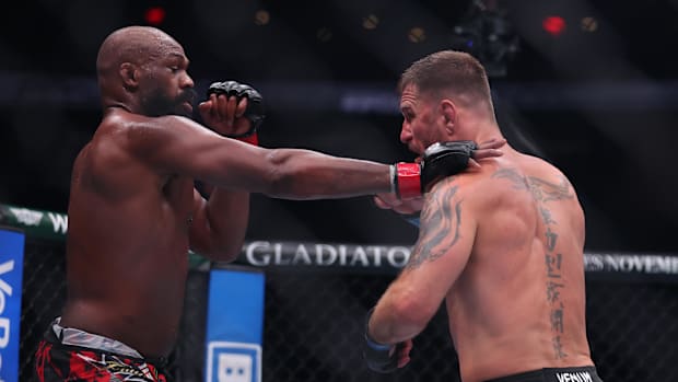 Jon Jones fighting Stipe Mioci