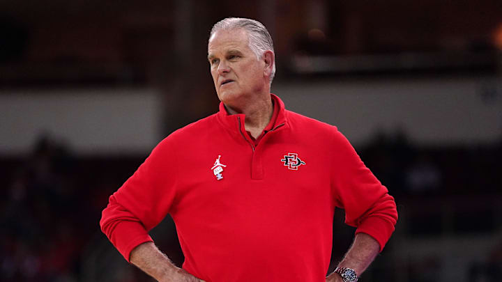 San Diego State Aztecs head coach Brian Dutcher. San Diego State Aztecs head coach Brian Dutcher.