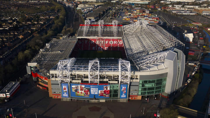 Aerial Views Of Old Trafford Football Stadium