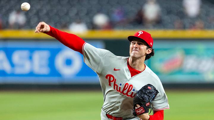 Sep 2, 2026; Phoenix, Arizona, USA; Philadelphia Phillies pitcher Andrew Painter in the first inning against the Arizona Diamondbacks at Chase Field. Mandatory Credit: Mark J. Rebilas-Imagn Images