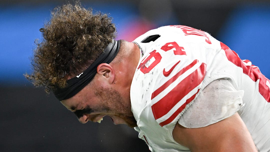 New York Giants tight end Theo Johnson's frustrated expression after a loss to the Detroit Lions pretty much sums up the mood in East Rutherford.