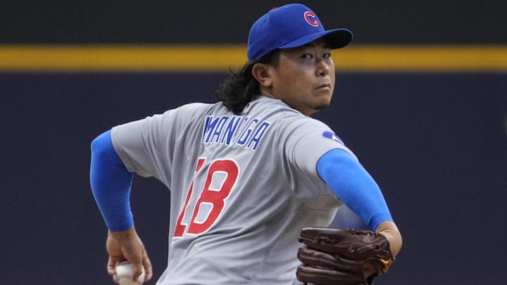 Chicago Cubs pitcher Shota Imanaga delivers a pitch.