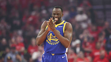 Golden State Warriors forward Draymond Green (23) prepares for the start of game two of the first round for the 2024 NBA Playoffs against the Houston Rockets.
