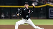 May 5, 2025; Phoenix, Arizona, USA; Arizona Diamondbacks pitcher Tommy Henry against the New York Mets at Chase Field. Mandatory Credit: Mark J. Rebilas-Imagn Images