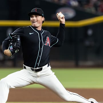 May 5, 2025; Phoenix, Arizona, USA; Arizona Diamondbacks pitcher Tommy Henry against the New York Mets at Chase Field. Mandatory Credit: Mark J. Rebilas-Imagn Images