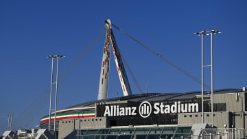 A general view outside the Allianz Stadium is seen prior to...