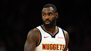 Nov 29, 2025; Phoenix, Arizona, USA; Denver Nuggets guard Tim Hardaway Jr. (10) against the Phoenix Suns at the Mortgage Matchup Center.