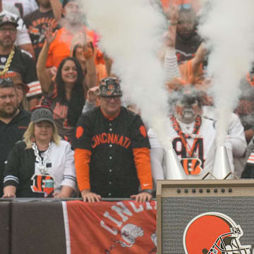 WWE Superstar The Mix hypes up the crowd before kickoff of the first quarter of the NFL Week 1 game between the Cleveland Browns and the Cincinnati Bengals at FirstEnergy Stadium in downtown Cleveland on Sunday, Sept. 10, 2023. The Browns led 10-0 at halftime.