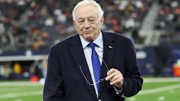 Dallas Cowboys owner Jerry Jones before the game against the Washington Commanders at AT&T Stadium.