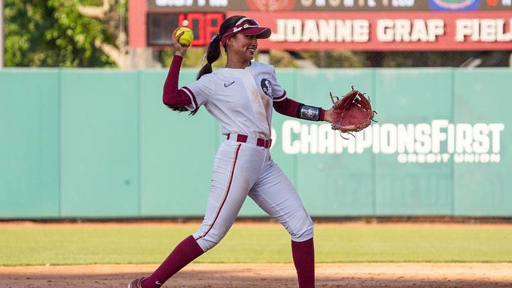 Florida State shortstop Isa Torres makes a play during the win over Florida on Wednesday, April 2, 2025, in Tallahassee.