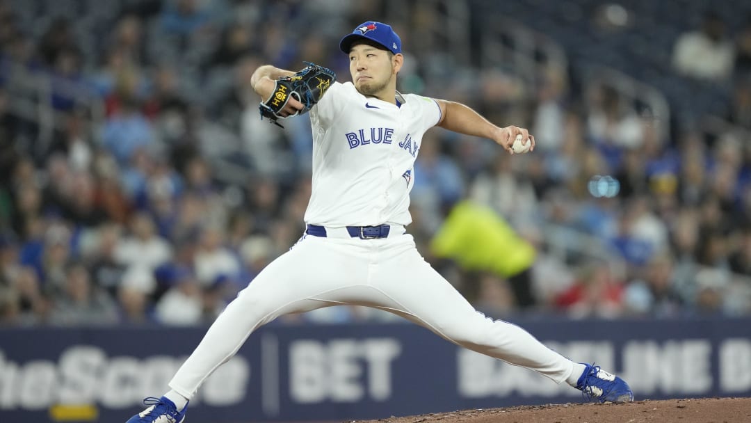 Apr 16, 2024; Toronto, Ontario, CAN; Toronto Blue Jays starting pitcher Yusei Kikuchi (16)