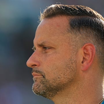 Jacksonville Jaguars defensive coordinator Anthony Campanile during an NFL scrimmage event at EverBank Stadium, Friday, Aug. 1, 2025, in Jacksonville, Fla. [Corey Perrine/Florida Times-Union]