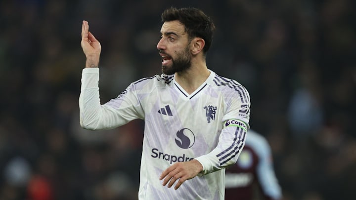 Bruno Fernandes went off injured at the interval.