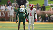 Houston Cougars wide receiver Amare Thomas (0) in action against Baylor Bears cornerback Levar Thornton Jr. (25) during the second half at McLane Stadium