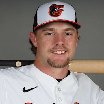 Feb 19, 2025; Sarasota, FL, USA; Baltimore Orioles shortstop Gunnar Henderson (2) poses for photo during media day at Ed Smith Stadium. Mandatory Credit: Kim Klement Neitzel-Imagn Images